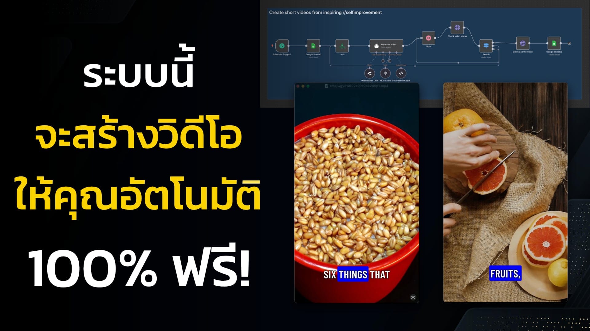 สร้าง Short Video อัตโนมัติ n8n | Template